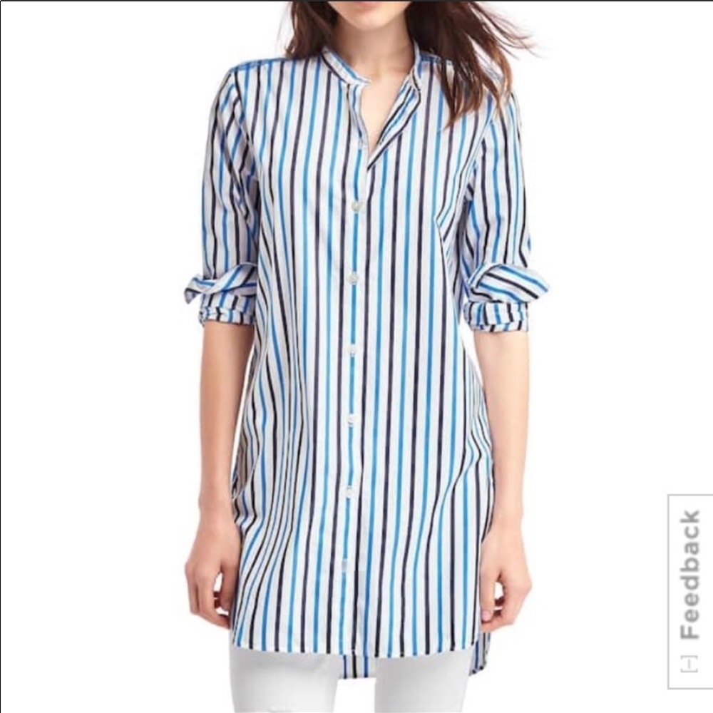 Gap band collar tunic Button Down Top